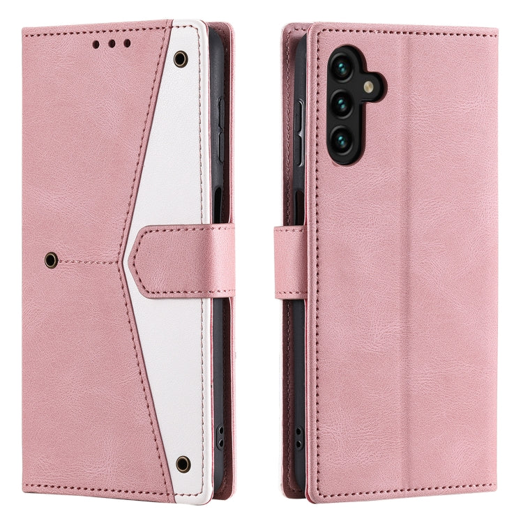 For Samsung Galaxy S25 5G Nail Skin Feel Stitching Calf Texture Leather Phone Case(Rose Gold) - Galaxy S25 5G Cases by PMC TechLife | Online Shopping South Africa | PMC TechLife | Buy Now Pay Later Mobicred