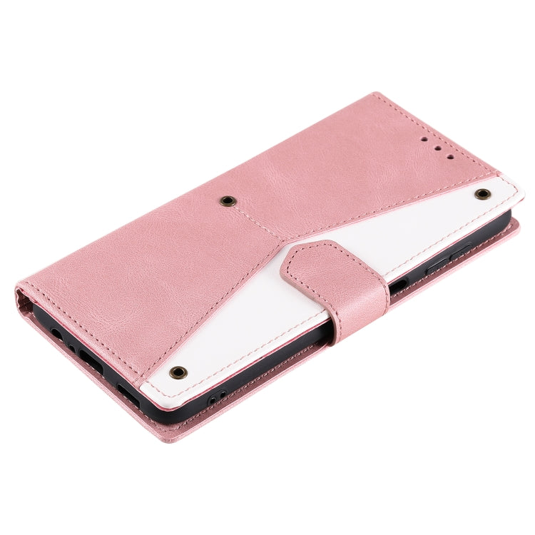 For Samsung Galaxy S25 5G Nail Skin Feel Stitching Calf Texture Leather Phone Case(Rose Gold) - Galaxy S25 5G Cases by PMC TechLife | Online Shopping South Africa | PMC TechLife | Buy Now Pay Later Mobicred