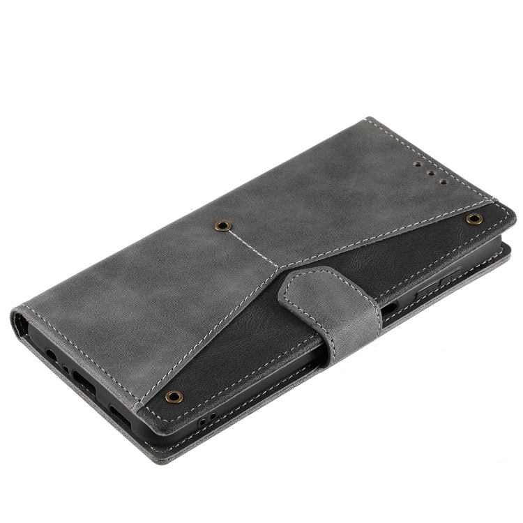 For Samsung Galaxy S25 5G Nail Skin Feel Stitching Calf Texture Leather Phone Case(Grey) - Galaxy S25 5G Cases by PMC TechLife | Online Shopping South Africa | PMC TechLife | Buy Now Pay Later Mobicred