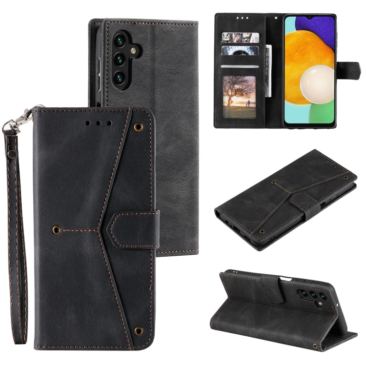 For Samsung Galaxy S25+ 5G Nail Skin Feel Stitching Calf Texture Leather Phone Case(Black) - Galaxy S25+ 5G Cases by PMC TechLife | Online Shopping South Africa | PMC TechLife | Buy Now Pay Later Mobicred