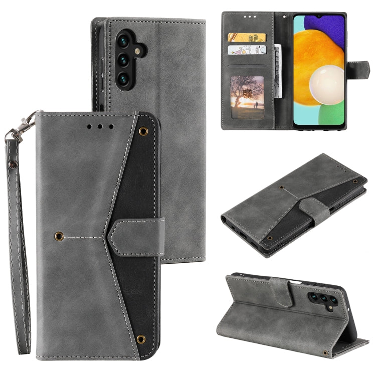 For Samsung Galaxy S25+ 5G Nail Skin Feel Stitching Calf Texture Leather Phone Case(Grey) - Galaxy S25+ 5G Cases by PMC TechLife | Online Shopping South Africa | PMC TechLife | Buy Now Pay Later Mobicred