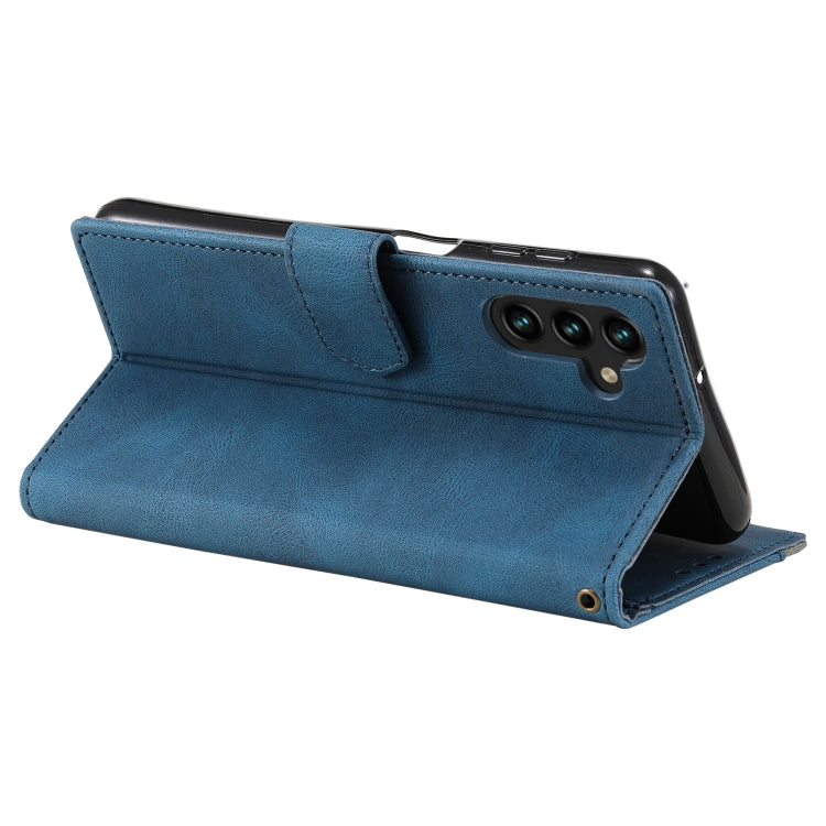 For Samsung Galaxy S25+ 5G Nail Skin Feel Stitching Calf Texture Leather Phone Case(Blue) - Galaxy S25+ 5G Cases by PMC TechLife | Online Shopping South Africa | PMC TechLife | Buy Now Pay Later Mobicred