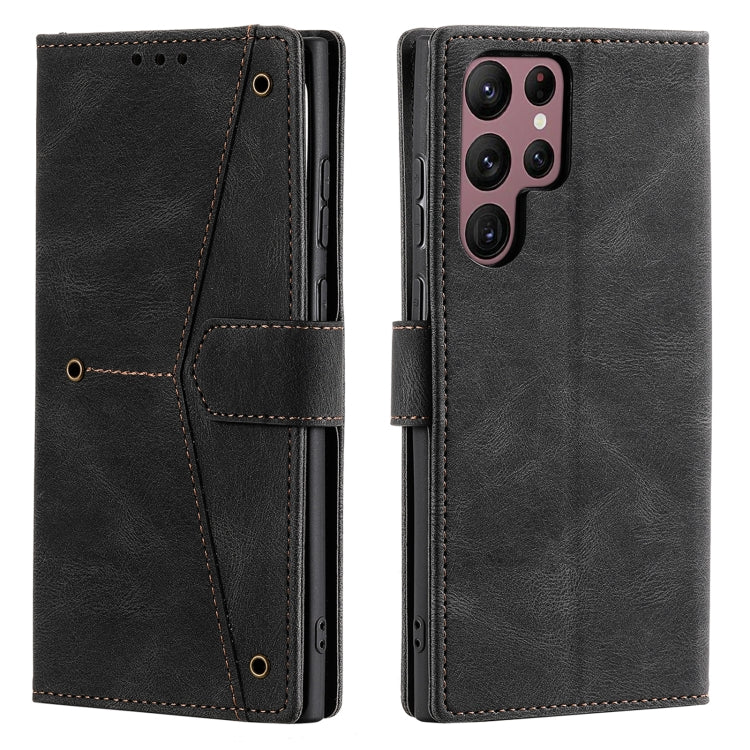 For Samsung Galaxy S25 Ultra 5G Nail Skin Feel Stitching Calf Texture Leather Phone Case(Black) - Galaxy S25 Ultra 5G Cases by PMC TechLife | Online Shopping South Africa | PMC TechLife | Buy Now Pay Later Mobicred