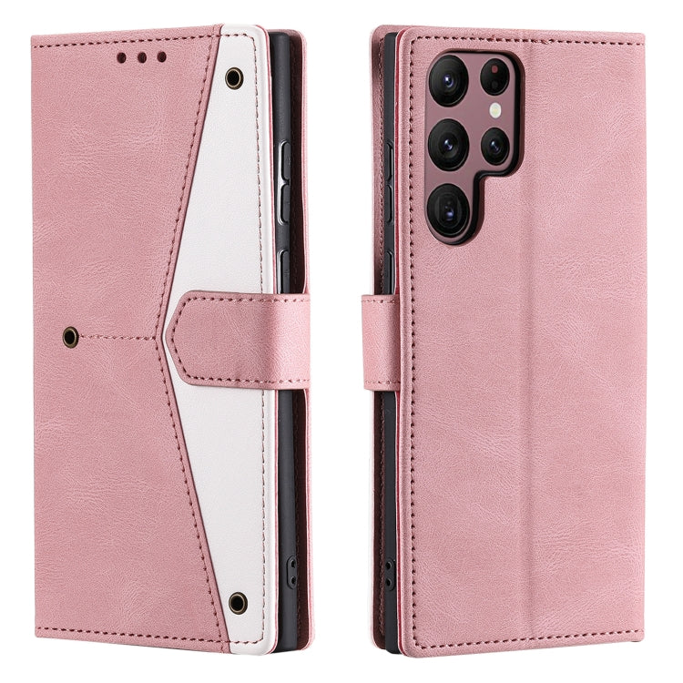 For Samsung Galaxy S25 Ultra 5G Nail Skin Feel Stitching Calf Texture Leather Phone Case(Rose Gold) - Galaxy S25 Ultra 5G Cases by PMC TechLife | Online Shopping South Africa | PMC TechLife | Buy Now Pay Later Mobicred