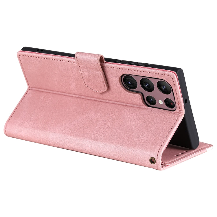 For Samsung Galaxy S25 Ultra 5G Nail Skin Feel Stitching Calf Texture Leather Phone Case(Rose Gold) - Galaxy S25 Ultra 5G Cases by PMC TechLife | Online Shopping South Africa | PMC TechLife | Buy Now Pay Later Mobicred