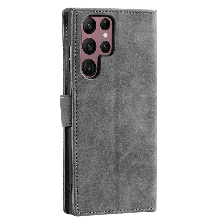 For Samsung Galaxy S25 Ultra 5G Nail Skin Feel Stitching Calf Texture Leather Phone Case(Grey) - Galaxy S25 Ultra 5G Cases by PMC TechLife | Online Shopping South Africa | PMC TechLife | Buy Now Pay Later Mobicred