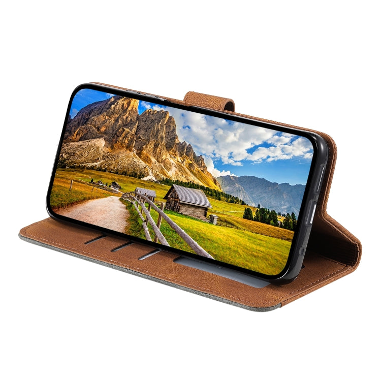 For Samsung Galaxy S25 Ultra 5G Nail Skin Feel Stitching Calf Texture Leather Phone Case(Brown) - Galaxy S25 Ultra 5G Cases by PMC TechLife | Online Shopping South Africa | PMC TechLife | Buy Now Pay Later Mobicred