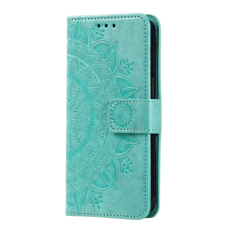 For Samsung Galaxy S25 5G Totem Flower Embossed Leather Phone Case with Lanyard(Green) - free shipping - PMC Jewellery - Order now!