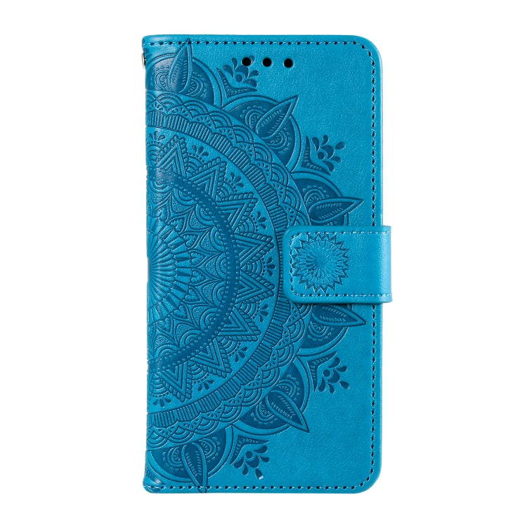 For Samsung Galaxy S25 5G Totem Flower Embossed Leather Phone Case(Blue) - Galaxy S25 5G Cases by PMC TechLife | Online Shopping South Africa | PMC TechLife | Buy Now Pay Later Mobicred