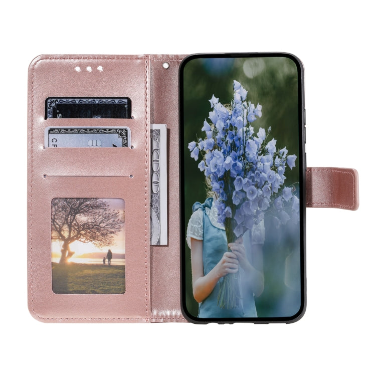 For Samsung Galaxy S25 5G Totem Flower Embossed Leather Phone Case(Rose Gold) - Galaxy S25 5G Cases by PMC TechLife | Online Shopping South Africa | PMC TechLife | Buy Now Pay Later Mobicred