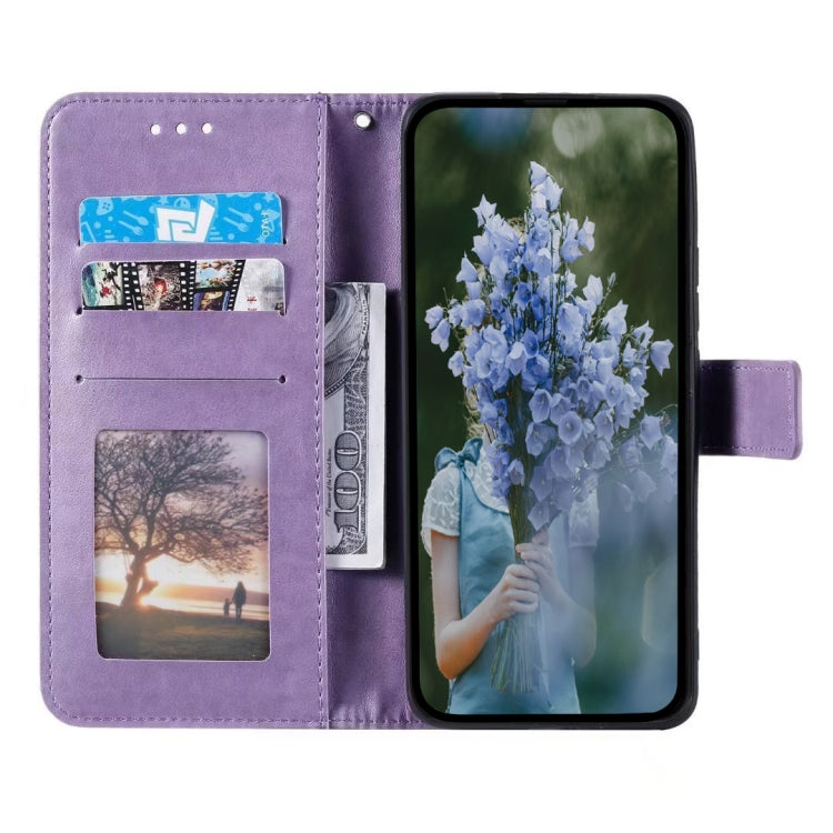 For Samsung Galaxy S25 5G Totem Flower Embossed Leather Phone Case with Lanyard(Purple) - free shipping - PMC TechLife - Order now!