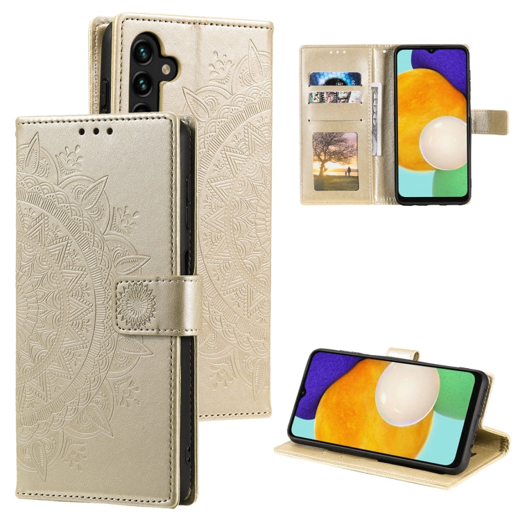 For Samsung Galaxy S25+ 5G Totem Flower Embossed Leather Phone Case(Gold) - Galaxy S25+ 5G Cases by PMC TechLife | Online Shopping South Africa | PMC TechLife | Buy Now Pay Later Mobicred