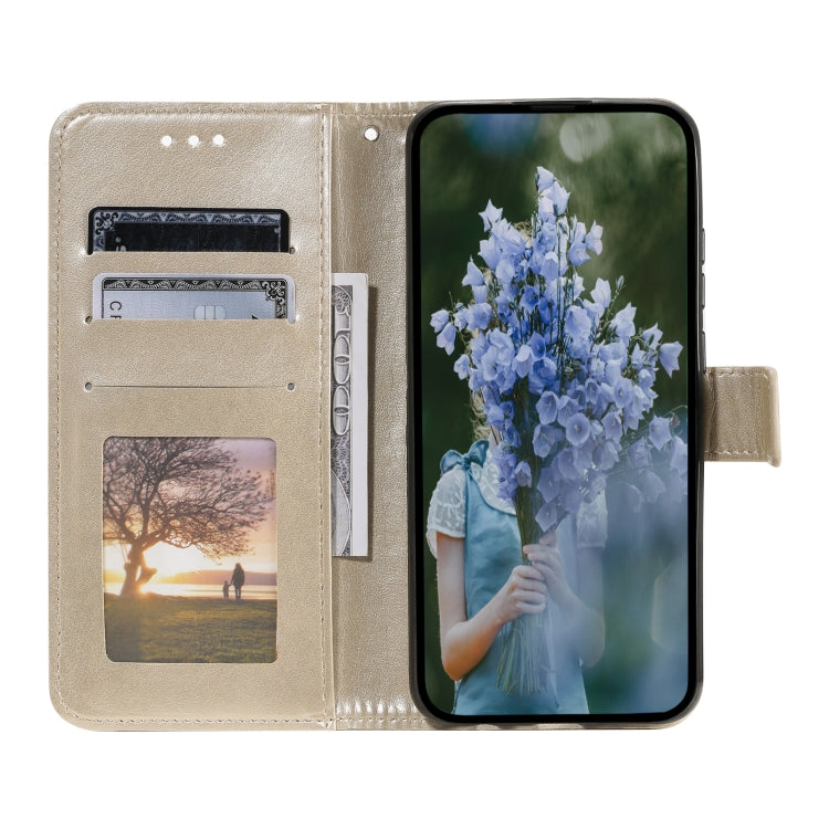 For Samsung Galaxy S25 Ultra 5G Totem Flower Embossed Leather Phone Case with Lanyard(Gold) - free shipping - PMC Jewellery - Order now!