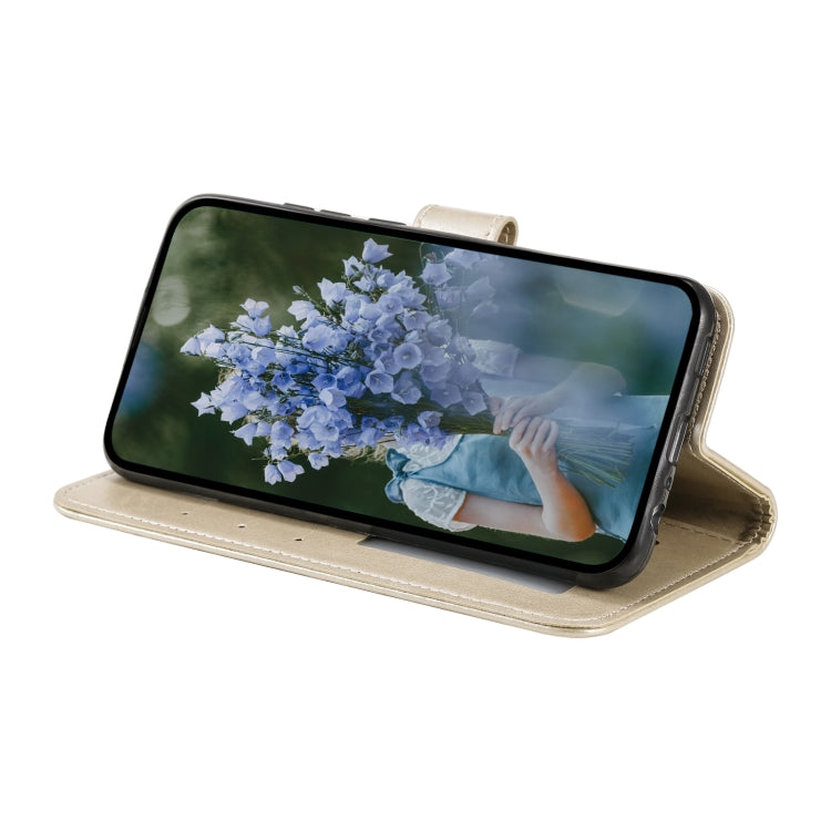 For Samsung Galaxy S25 Ultra 5G Totem Flower Embossed Leather Phone Case with Lanyard(Gold) - free shipping - PMC Jewellery - Order now!
