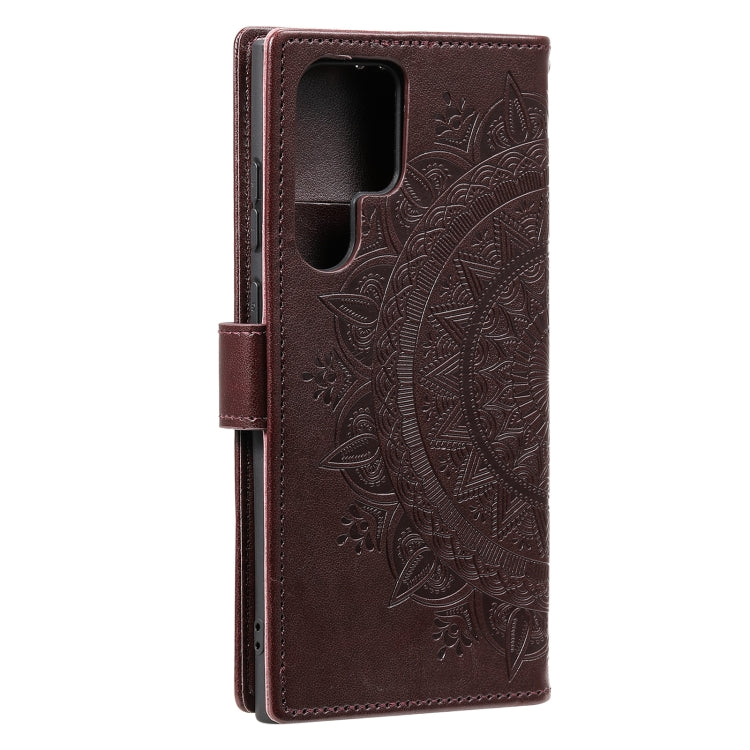 For Samsung Galaxy S25 Ultra 5G Totem Flower Embossed Leather Phone Case(Brown) - Galaxy S25 Ultra 5G Cases by PMC TechLife | Online Shopping South Africa | PMC TechLife | Buy Now Pay Later Mobicred