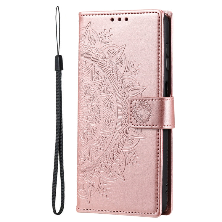 For Samsung Galaxy S25 Ultra 5G Totem Flower Embossed Leather Phone Case(Rose Gold) - Galaxy S25 Ultra 5G Cases by PMC TechLife | Online Shopping South Africa | PMC TechLife | Buy Now Pay Later Mobicred