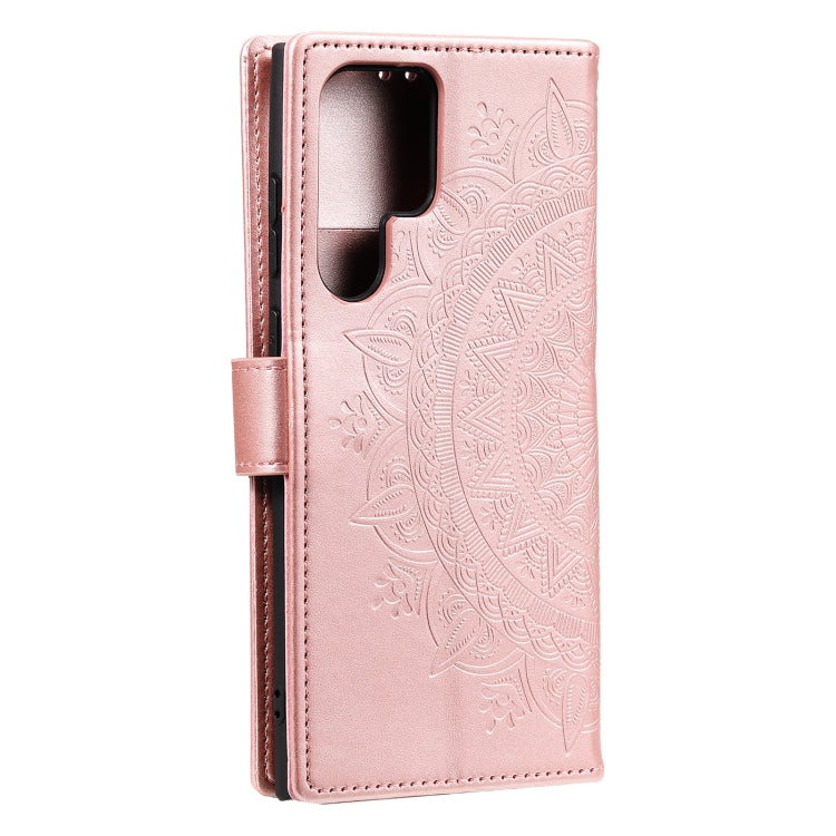 For Samsung Galaxy S25 Ultra 5G Totem Flower Embossed Leather Phone Case(Rose Gold) - Galaxy S25 Ultra 5G Cases by PMC TechLife | Online Shopping South Africa | PMC TechLife | Buy Now Pay Later Mobicred