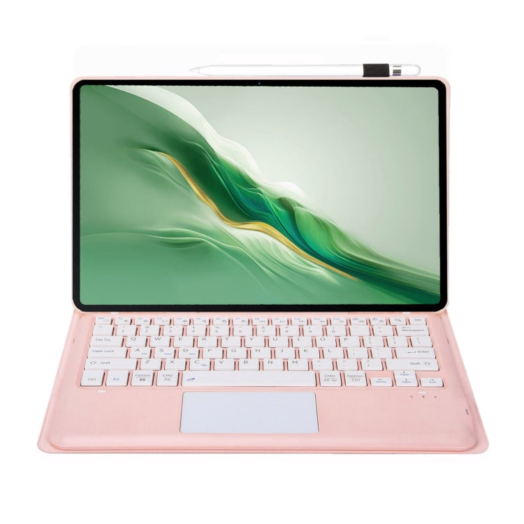For Honor MagicPad 2 12.3 AH22-A Ultra-thin Detachable Bluetooth Keyboard Leather Tablet Case with Touchpad(Pink White) - Huawei Keyboard by PMC Jewellery | Online Shopping South Africa | PMC Jewellery | Buy Now Pay Later Mobicred