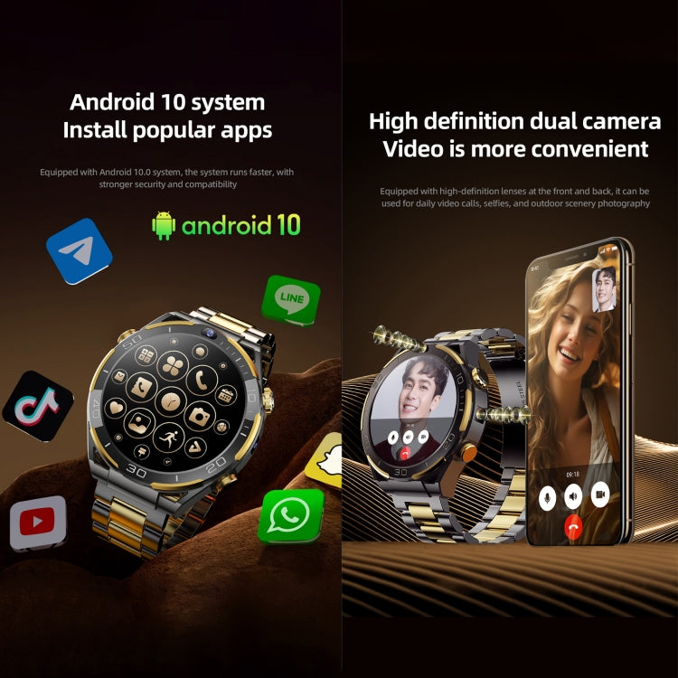 T7 1.508 inch 4G LTE Android 10 Smart Watch, 6GB+128GB, MTK6762 Octa Core, Support Heart Rate / Blood Oxygen(Silver) - free shipping - PMC TechLife - Order now!