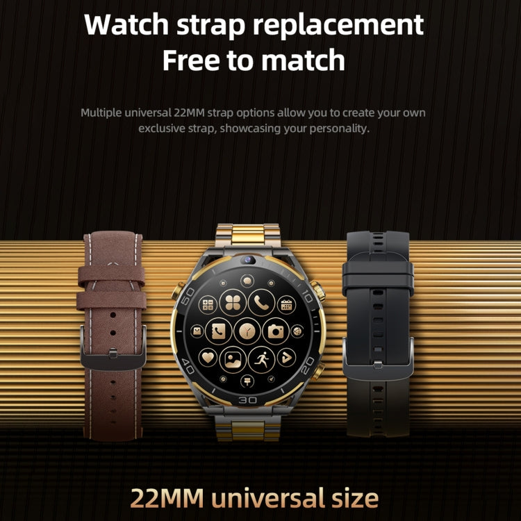 T7 1.508 inch 4G LTE Android 10 Smart Watch, 6GB+128GB, MTK6762 Octa Core, Support Heart Rate / Blood Oxygen(Gold) - Smart Watches by PMC TechLife | Online Shopping South Africa | PMC TechLife | Buy Now Pay Later Mobicred