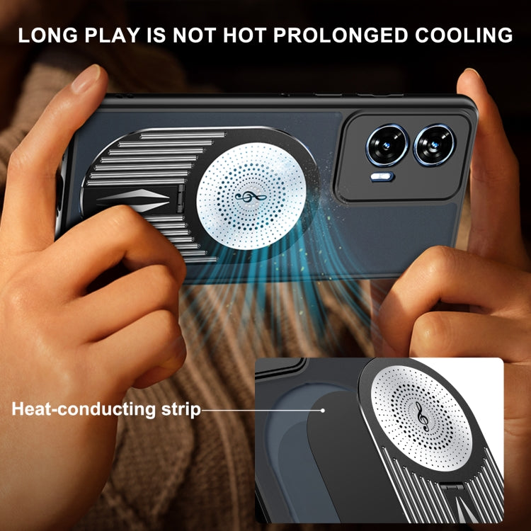 For Motorola Edge 50 Fusion Heat Dissipation Aromatherapy MagSafe Holder Phone Case(Black) - Motorola Cases by PMC TechLife | Online Shopping South Africa | PMC TechLife | Buy Now Pay Later Mobicred