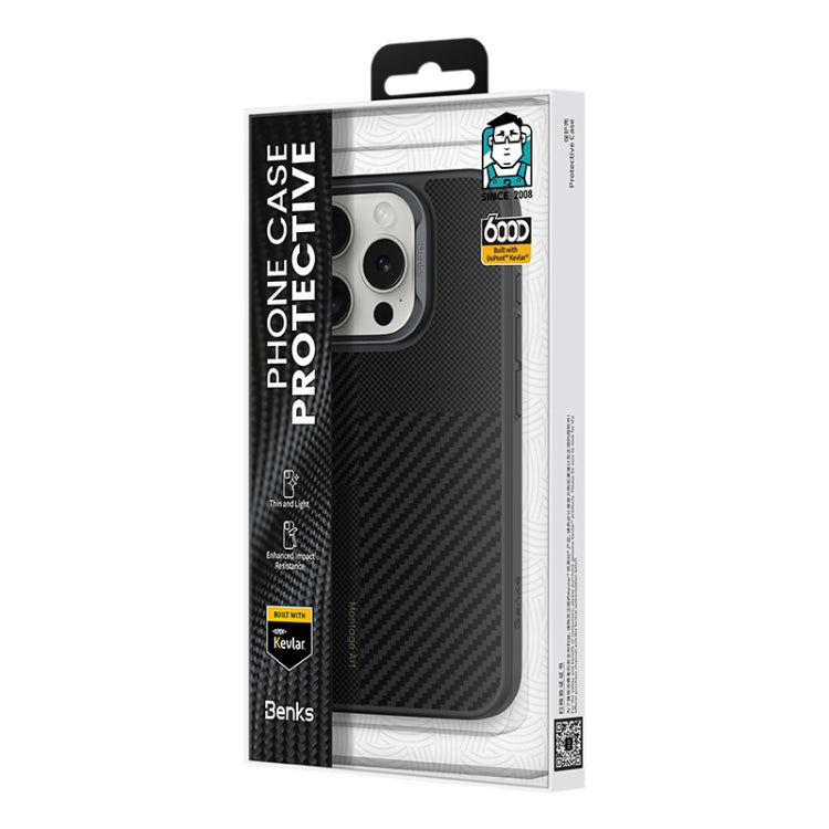 For iPhone 16 Pro Benks Montage MagSafe Kevlar Fiber Phone Case(Black) - free shipping - PMC Jewellery - Order now!
