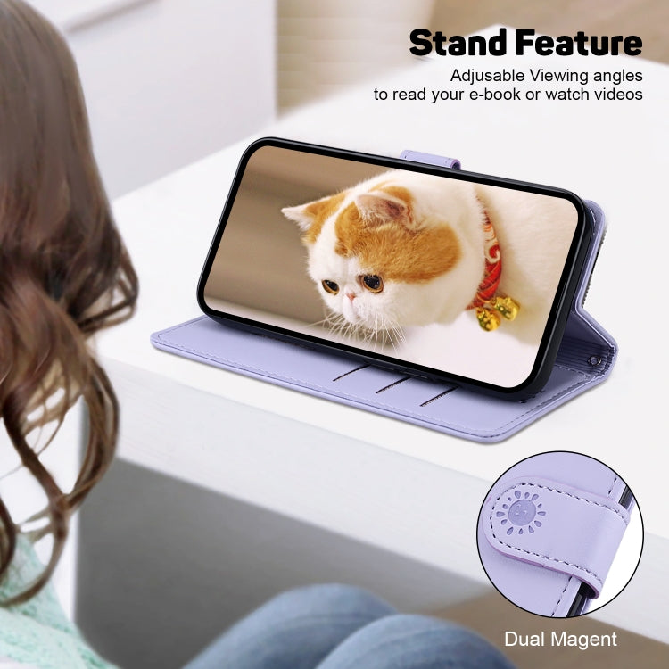 For iPhone 16e Cute Cats RFID Leather Phone Case(Purple) - free shipping - PMC TechLife - Order now!