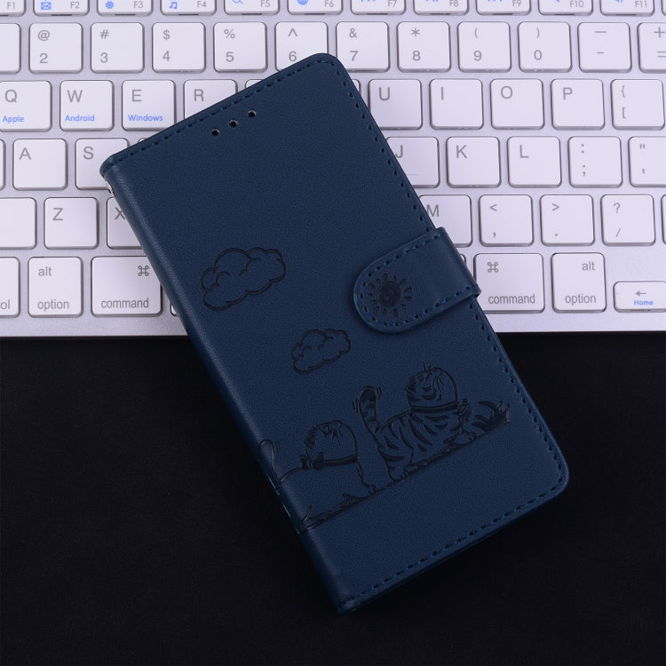 For Samsung Galaxy S25 Ultra 5G Cute Cats RFID Leather Phone Case(Blue) - Galaxy S25 Ultra 5G Cases by PMC Jewellery | Online Shopping South Africa | PMC Jewellery | Buy Now Pay Later Mobicred