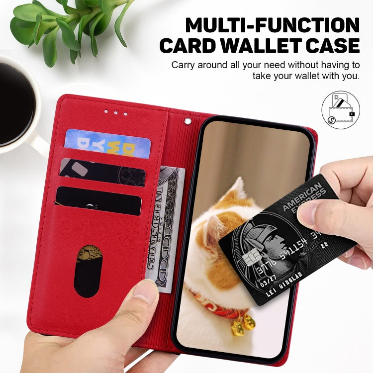 For Samsung Galaxy S25 5G Cute Cats RFID Leather Phone Case(Red) - Galaxy S25 5G Cases by PMC Jewellery | Online Shopping South Africa | PMC Jewellery | Buy Now Pay Later Mobicred