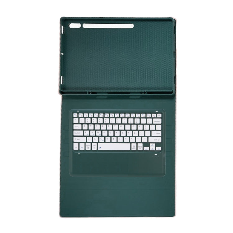 For Samsung Galaxy Tab S10 Ultra A910B Pen Slot Detachable Bluetooth Keyboard Leather Tablet Case(Dark Green) - Samsung Keyboard by PMC Jewellery | Online Shopping South Africa | PMC Jewellery | Buy Now Pay Later Mobicred