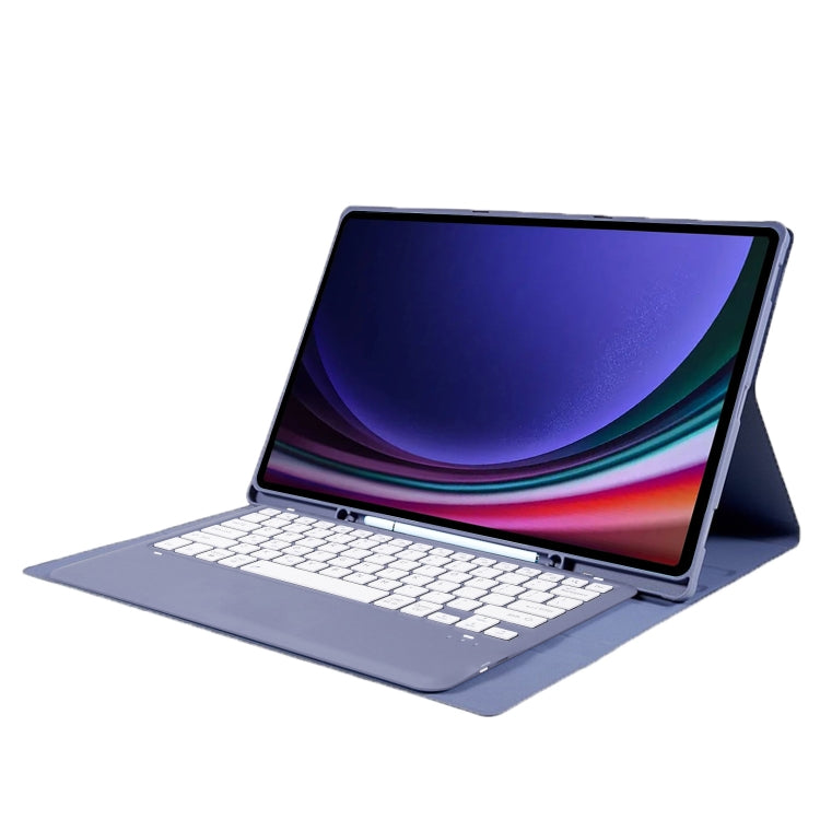 For Samsung Galaxy Tab S10 Ultra A910B Pen Slot Detachable Bluetooth Keyboard Leather Tablet Case(Purple) - free shipping - PMC Jewellery - Order now!