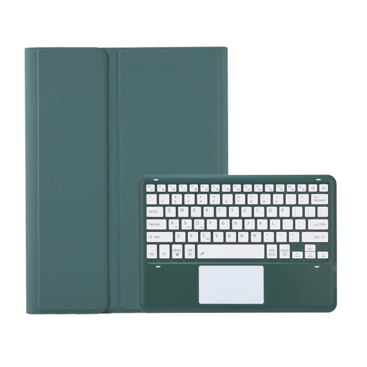 For Samsung Galaxy Tab S10 Ultra A910B-A Touch Pad Detachable Bluetooth Keyboard Leather Tablet Case(Dark Green) - Samsung Keyboard by PMC Jewellery | Online Shopping South Africa | PMC Jewellery | Buy Now Pay Later Mobicred