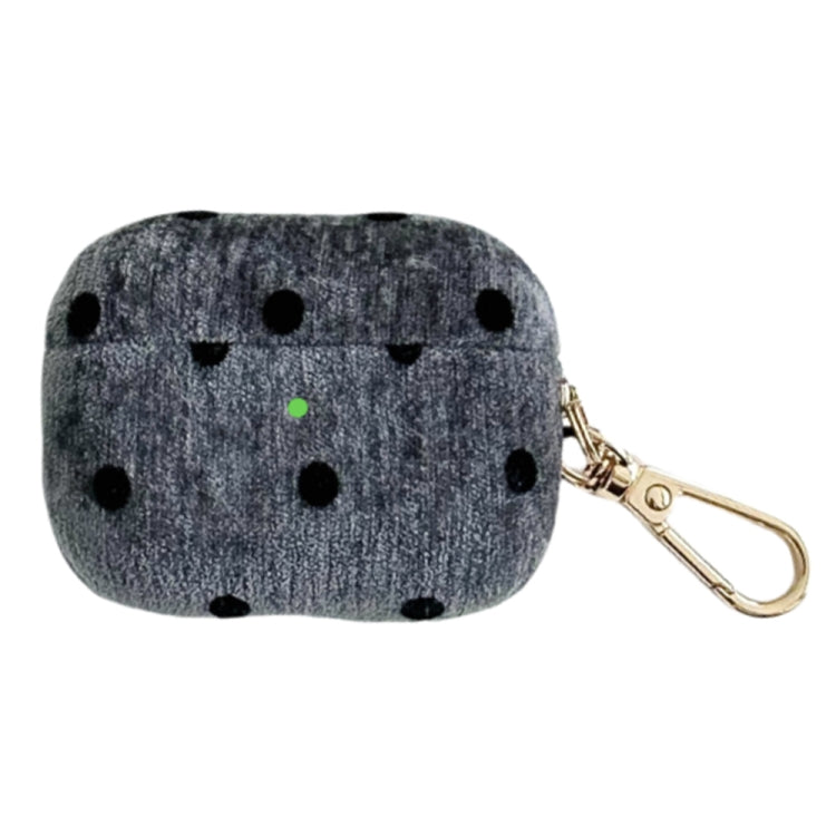 For AirPods Pro 2 Velvet Cloth + PC Headset Shockproof Case(Black) - For AirPods Pro 2 by PMC Jewellery | Online Shopping South Africa | PMC Jewellery | Buy Now Pay Later Mobicred