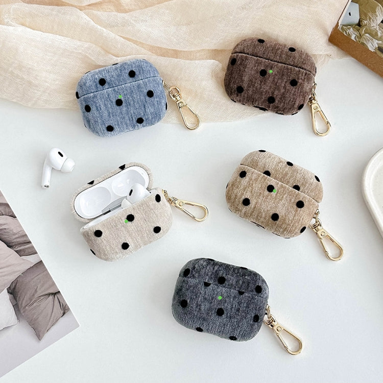 For AirPods 4 Velvet Cloth + PC Headset Shockproof Case(Coffee) - For AirPods 4 by PMC Jewellery | Online Shopping South Africa | PMC Jewellery | Buy Now Pay Later Mobicred