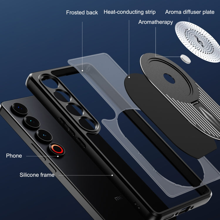 For Meizu 21 Pro Heat Dissipation Aromatherapy MagSafe Holder Phone Case(Black) - Meizu by PMC TechLife | Online Shopping South Africa | PMC TechLife | Buy Now Pay Later Mobicred