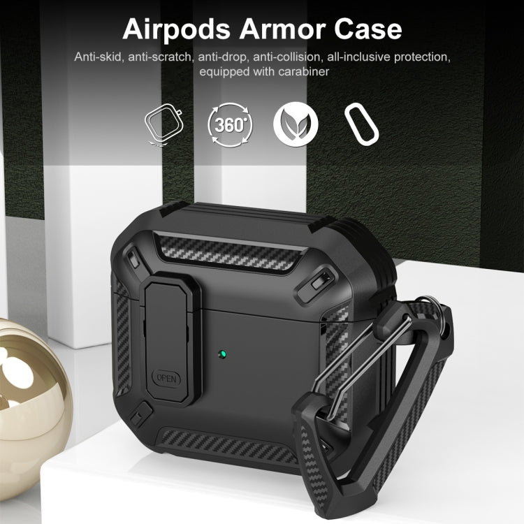 For AirPods 4 Shield Shockproof Earphone Protective Case with Hook(Black Yellow) - For AirPods 4 by PMC Jewellery | Online Shopping South Africa | PMC Jewellery | Buy Now Pay Later Mobicred