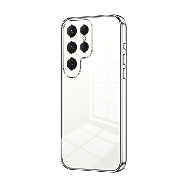 For Samsung Galaxy S25 Ultra 5G Transparent Plating Fine Hole Phone Case(Silver) - Galaxy S25 Ultra 5G Cases by PMC Jewellery | Online Shopping South Africa | PMC Jewellery | Buy Now Pay Later Mobicred
