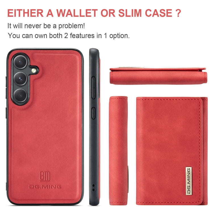 For Samsung Galaxy S24 FE 5G DG.MING M1 Series 3-Fold Multi Card Wallet + Magnetic Phone Case(Red) - Galaxy S24 FE 5G Cases by DG.MING | Online Shopping South Africa | PMC Jewellery | Buy Now Pay Later Mobicred