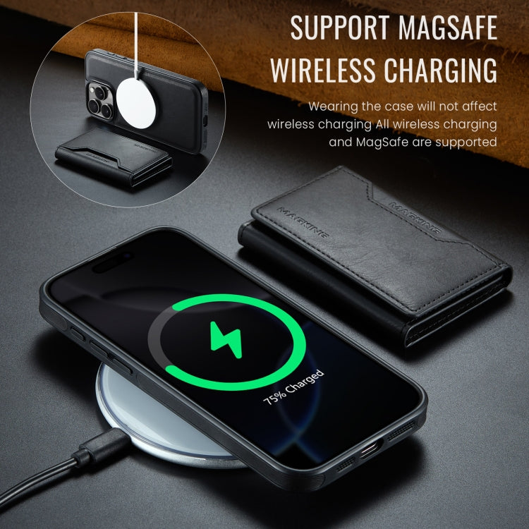 For iPhone 16 Pro Max DG.MING MAGKING-K2 Series MagSafe RFID Card Bag Detachable Phone Case(Black) - free shipping - PMC Jewellery - Order now!
