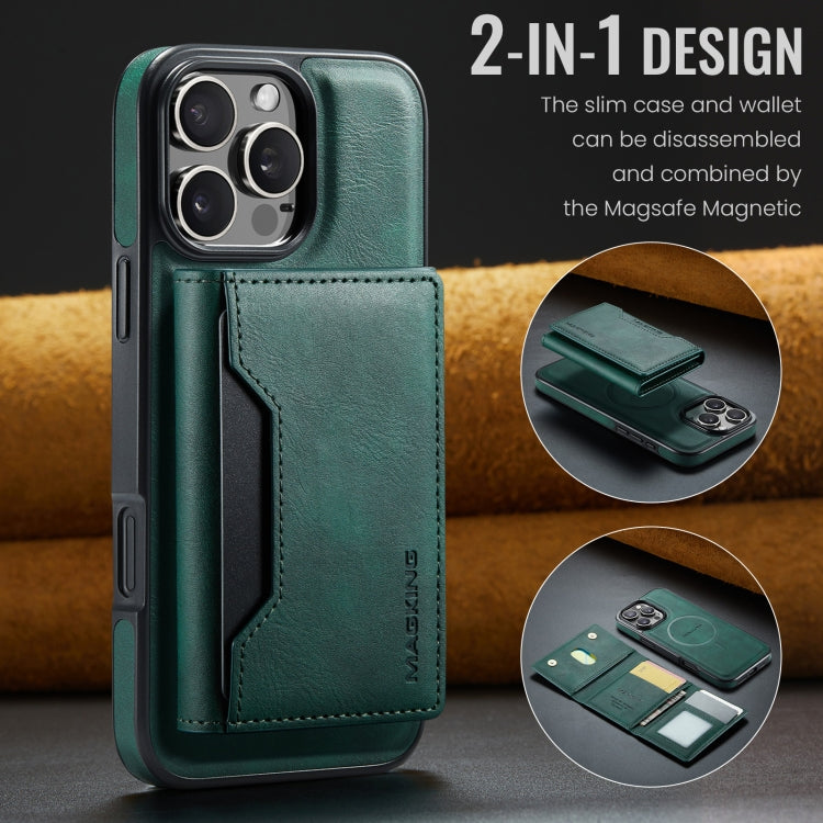 For iPhone 16 Pro Max DG.MING MAGKING-K2 Series MagSafe RFID Card Bag Detachable Phone Case(Green) - free shipping - PMC Jewellery - Order now!