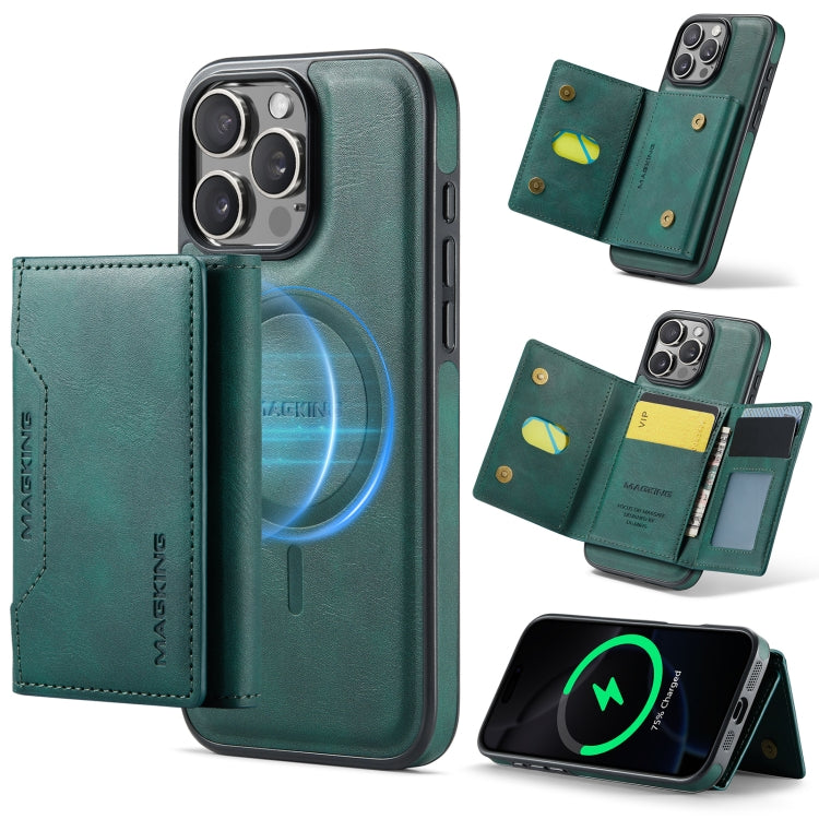 For iPhone 16 Pro DG.MING MAGKING-K2 Series MagSafe RFID Card Bag Detachable Phone Case(Green) - free shipping - PMC Jewellery - Order now!