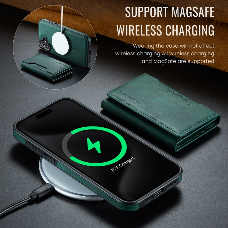 For iPhone 16 Plus DG.MING MAGKING-K2 Series MagSafe RFID Card Bag Detachable Phone Case(Green) - free shipping - PMC Jewellery - Order now!