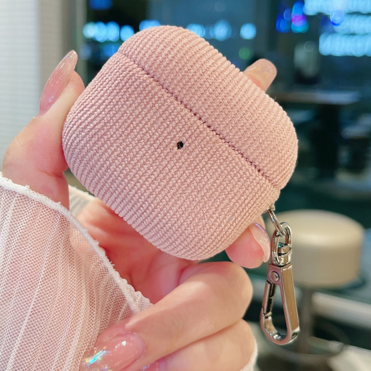 For AirPods 3 Corduroy Cloth Pattern Earphone Protective Case(Pink) - For AirPods 3 by PMC Jewellery | Online Shopping South Africa | PMC Jewellery | Buy Now Pay Later Mobicred