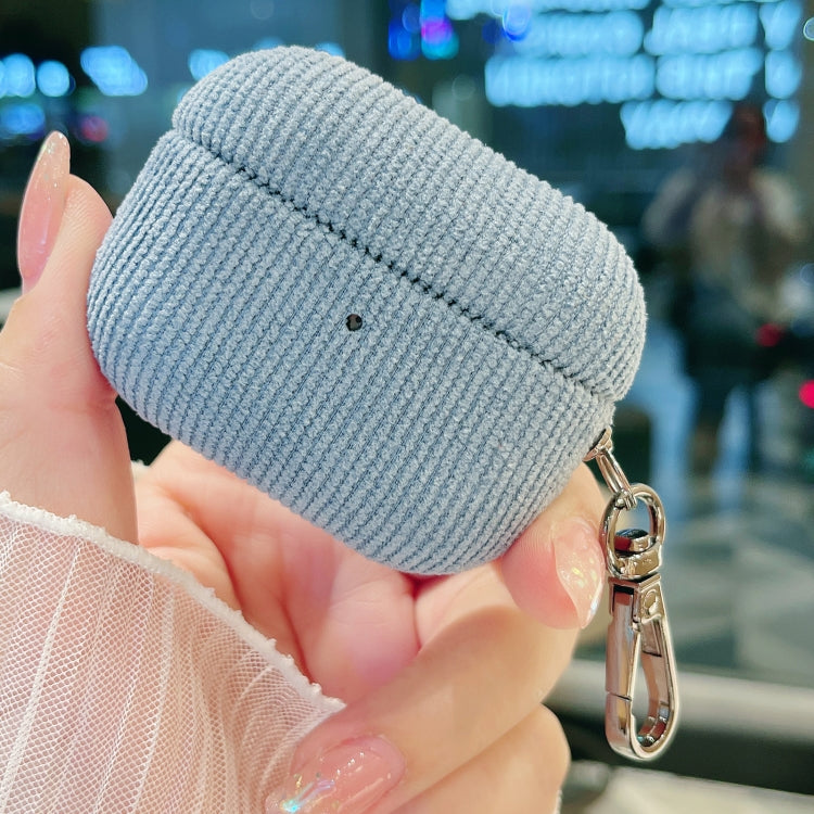 For AirPods Pro 2 Corduroy Cloth Pattern Earphone Protective Case(Sky Blue) - For AirPods Pro 2 by PMC Jewellery | Online Shopping South Africa | PMC Jewellery | Buy Now Pay Later Mobicred