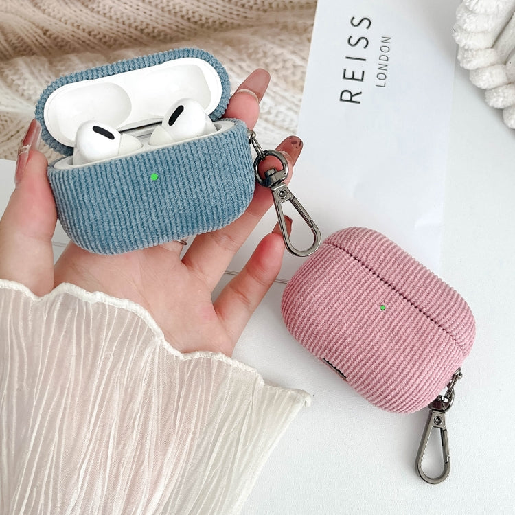 For AirPods Pro 2 Corduroy Cloth Pattern Earphone Protective Case(Beige) - For AirPods Pro 2 by PMC Jewellery | Online Shopping South Africa | PMC Jewellery | Buy Now Pay Later Mobicred