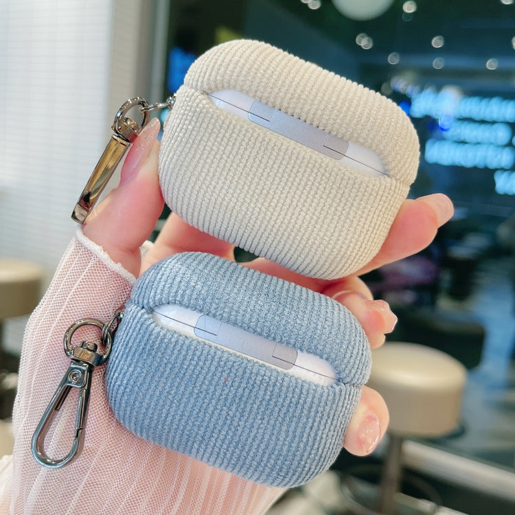 For AirPods Pro 2 Corduroy Cloth Pattern Earphone Protective Case(Sky Blue) - For AirPods Pro 2 by PMC Jewellery | Online Shopping South Africa | PMC Jewellery | Buy Now Pay Later Mobicred