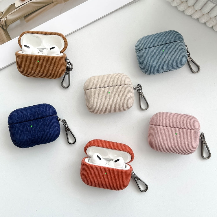 For AirPods 3 Corduroy Cloth Pattern Earphone Protective Case(Khaki) - For AirPods 3 by PMC Jewellery | Online Shopping South Africa | PMC Jewellery | Buy Now Pay Later Mobicred