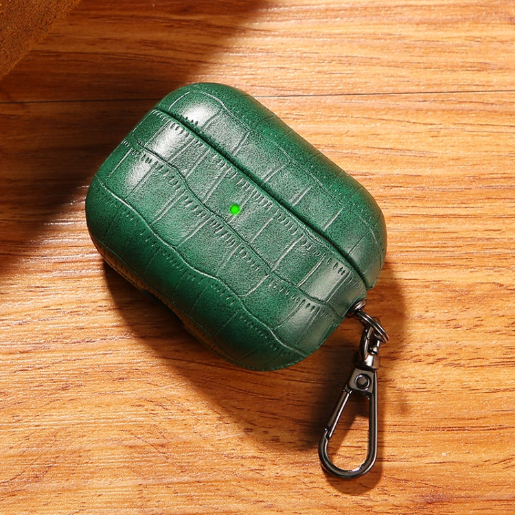 For AirPods 3 Crocodile Texture Earphone Protective Case(Dark Green) - For AirPods 3 by PMC Jewellery | Online Shopping South Africa | PMC Jewellery | Buy Now Pay Later Mobicred