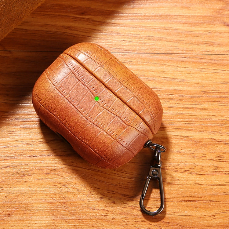 For AirPods 3 Crocodile Texture Earphone Protective Case(Light Brown) - For AirPods 3 by PMC Jewellery | Online Shopping South Africa | PMC Jewellery | Buy Now Pay Later Mobicred