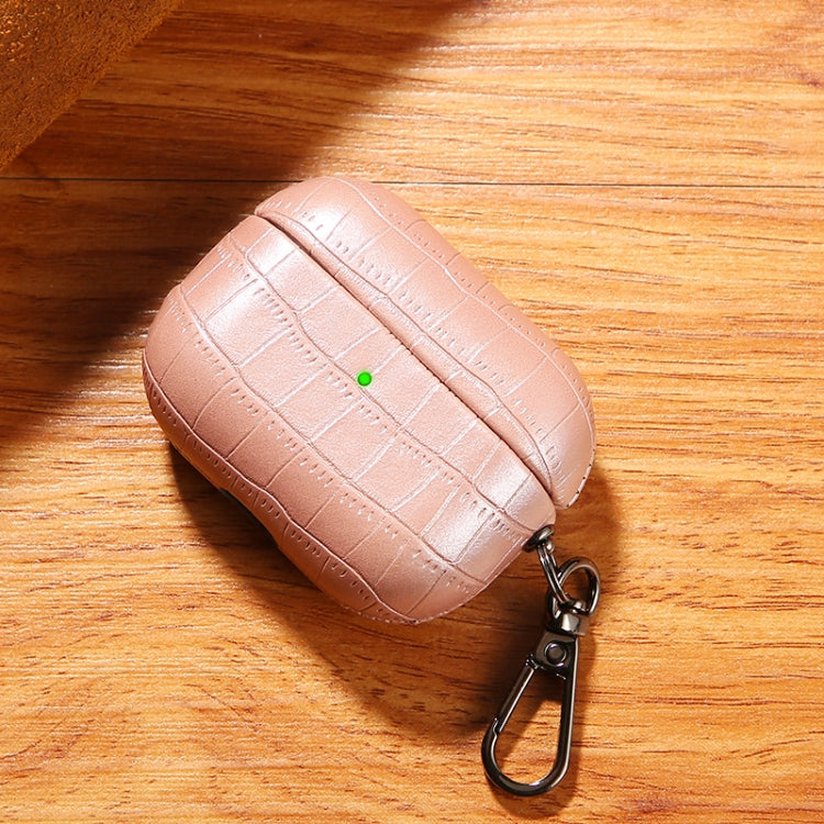 For AirPods Pro Crocodile Texture Earphone Protective Case(Rose Gold) - For AirPods Pro by PMC Jewellery | Online Shopping South Africa | PMC Jewellery | Buy Now Pay Later Mobicred